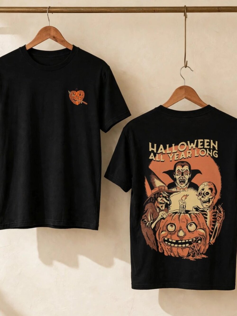 "Halloween All Year Long" Vintage Horror Graphic T-Shirt